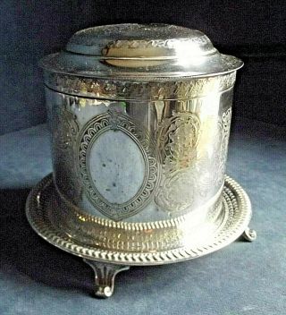 Good Large Ornate Silver Plated Biscuit Box C1900 By Atkins Brothers