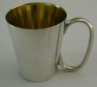 Unusual Sterling Silver Tot Cup Mini Tankard Anglo Indian J Boseck C1920 Antique