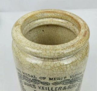 Vintage Early 1900 ' s Pottery James Keiller & Sons Dundee Marmalade Crock or Jar 3