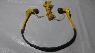 Vintage Sony Mdr - A30g Sports Lightweight Yellow Folding Headphones Retro Fs