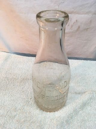 Vintage Highland Dairy Company Embossed Store Milk Bottle One Quart Dairy
