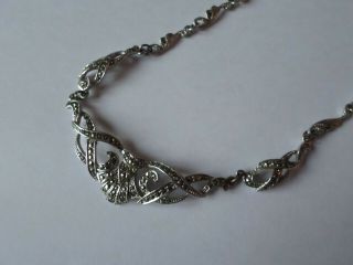 Vintage Petite Marcasite Necklace - 15 " Or 38 Cm - 1 Missing Stone