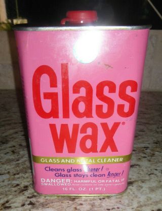 Vintage " Gold Seal  Glass Wax " Pink Tin Can 16fl.  Oz.  (1 Pt) Partial Can)