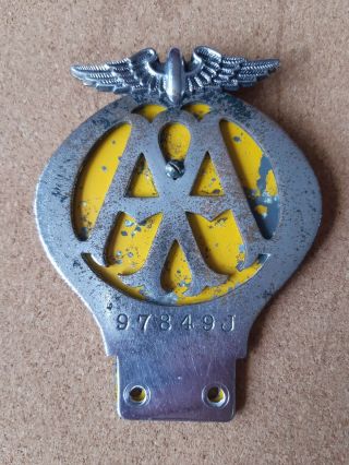 Vintage 1930s Aa Motorcycle Badge