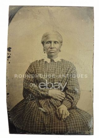 Rare 19th C.  Antique African American Woman Civil War Era Tintype Photograph