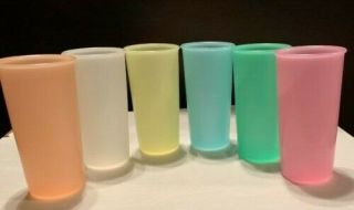 6 Vintage Tupperware Cups Glasses Pastel Tumblers 117 Juice 6 Oz