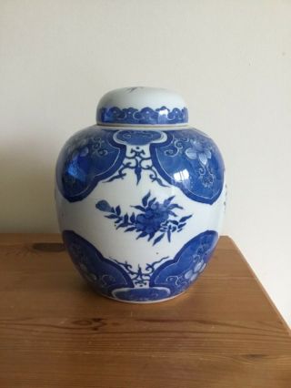 Antique Chinese Porcelain Blue And White Ginger Jar