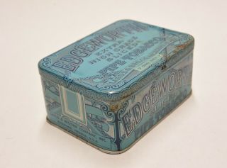 Vintage Edgeworth Sliced Pipe Tobacco Tin; Blue and Gray Hinged Tin 2