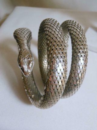 Vintage Whiting & Davis Mesh Coil Snake Bracelet So So Well Done