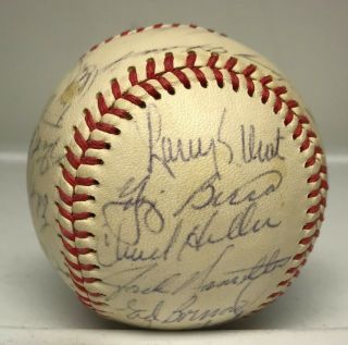 1966 Ny Mets Team 29x Signed Baseball Yogi Berra Herzog Hof Tug Mcgraw Jsa Loa