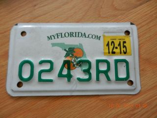 2015 Florida Motorcycle/moped License Plate 0243rd