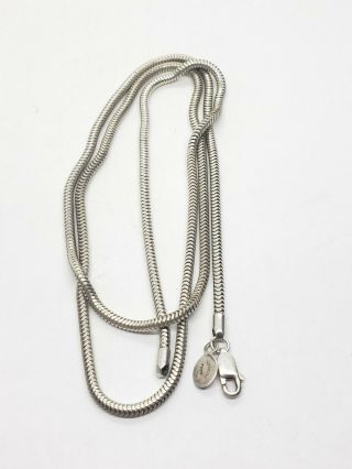 Vintage Sterling Silver Espo 2 Mm Snake Chain Necklace 24 " L 13 G