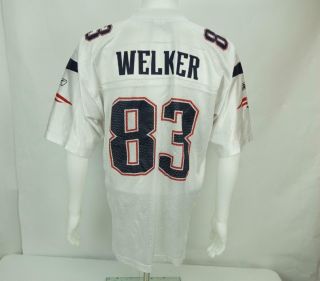 Wes Welker 83 England Patriots Reebok Nfl Football Jersey Medium White