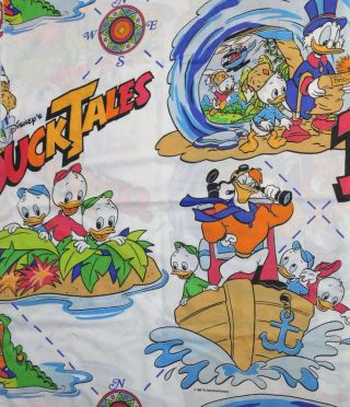 Duck Tales Twin Bed Flat & Fitted Sheet & 2 Pillowcase Set Vintage Disney 1986 3