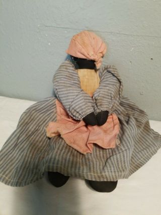 Vintage Homemade African American Doll 15 Inches