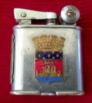 1920’s Flamidor Junior Lift Arm Lighter Bordeaux Coat Of Arms.