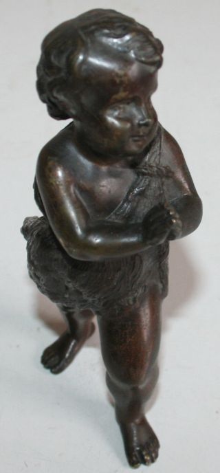 Antique French Bronze Statue Of A Standing Cherub - - 6 " Height