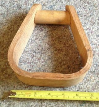 Vintage Adult Sz Wooden Western Stirrup Arts Craft Riding Replacement Horse Tack