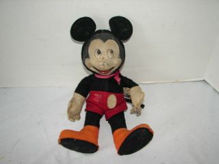 Vintage Gund Walt Disney 12 In Mickey Mouse Figure Plush Stuffed Doll Restore
