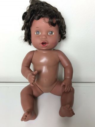 Vntg Kenner 1990 Baby Alive African American Brown Eyes Interactive Doll 15