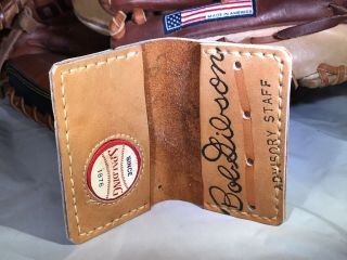 Bob Gibson Vintage Spalding Baseball Glove Leather Wallet 1/1