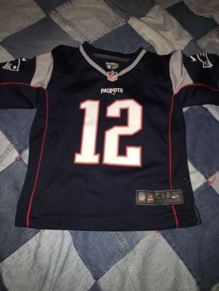 Tom Brady 12 England Patriots Nike Nfl Jersey Toddler 4t