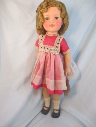 Vintage Ideal Vinyl Shirley Temple Doll Dress With Pin Wrist Tag 17 "
