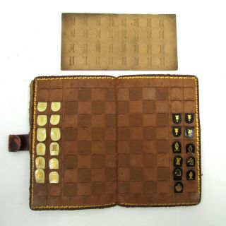 Antique Pocket Chess Set (missing) Circa 19th Century Small Notebook 5.  3x3.  5 "