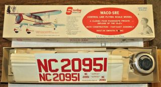 Vintage Sterling Model Waco - Sre Control Line Biplane Model Airplane Kit For Part