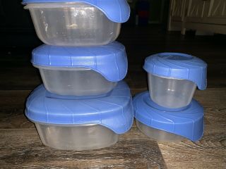 Rubbermaid 5 Vtg Storage Container Nesting Servin Saver Bowls (e,  F,  11,  13)