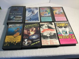 Vhs Surf Movie Bundle 80’s Era Surfing Tapes Vintage