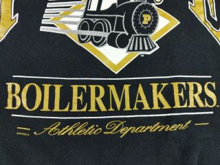 VTG Lee Sport Mens Purdue Boilermakers Crewneck Sweatshirt Large Black USA Made 3