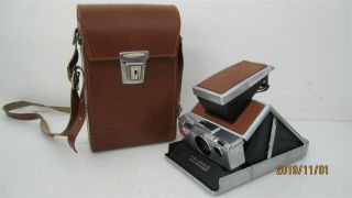 Vintage Tan Leather Polaroid Sx - 70 Land Camera,  Leather Case -