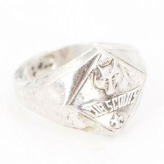 Vtg Sterling Silver Vargas Boy Scouts Of America Cub Scout Ring Size 5.  25 - 3.  5g