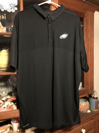 Philadelphia Eagles Black Nike Polo Shirt Xxl 2xl
