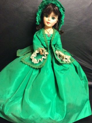 Vintage 21 " Madame Alexander Scarlett Dated 1961 With Green Dress