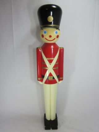 Vintage 32 " Plastic Blow Mold Christmas Toy Soldier Nutcracker Yard Decor
