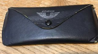 Vintage Aviation Sun Glasses With Leather Case