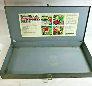 Vintage Crescent Compartment Storage Parts Organizer Metal Gray 19 X 9.  5 X 2 "
