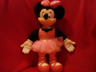 Vintage Disney Applause 11 " Ballerina Minnie Mouse Doll In A Pink Tutu