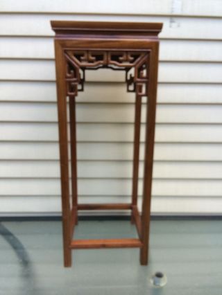 Antique Chinese Hardwood Stand For Vase Or Object 14 " Wide X 30 " Tall