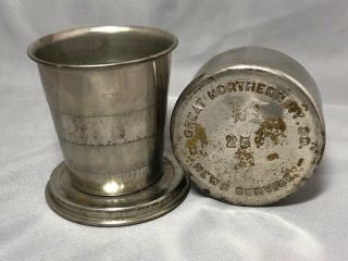 Great Northern Railway Co 25¢ News Service Collapsible Cup Vintage Railroad