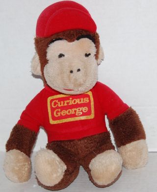 Curious George Vintage Stuffed Plush 14 " Monkey W/ Knickerbocker Tag 1970 