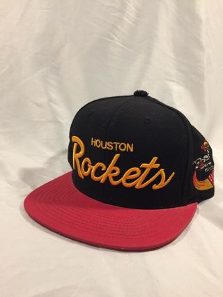 Mitchell & Ness Nba Houston Rockets Classic 90s Type Snap Back Hat Cap Red