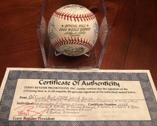 2000 Ny Yankees World Series Game Ball Team Signed Ball Jeter,  Rivera,  Torre