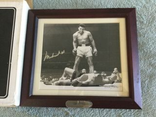 Nib Muhammad Ali Signed Photo Over Sonny Liston Fossil Watch Set & Box 100 Real