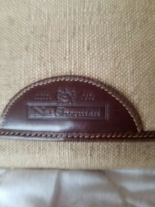 Nat Sherman Cigar Case Holder With Scissors Cuter,  Leather,  Italian Made