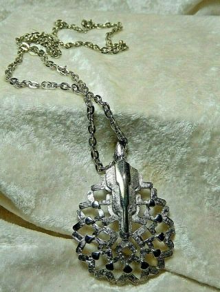 Vintage Pakula Pendant W/chain Silver Tone Necklace Hangs 14 " Gift Box