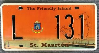Sxm St.  Sint Maarten Dutch Caribbean Island Government License Plate: L 131