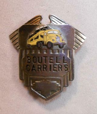 Vintage Truck Driver Hat Badge - Boutell Carriers - Automobile Car Hauler